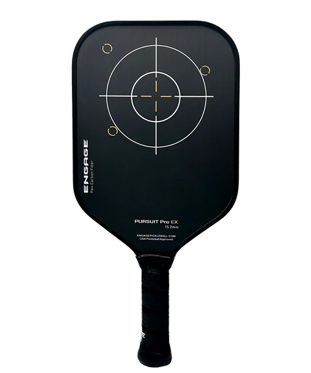 Engage Pursuit Pro EX 15.2mm pickleball paddle, raw carbon fiber face
