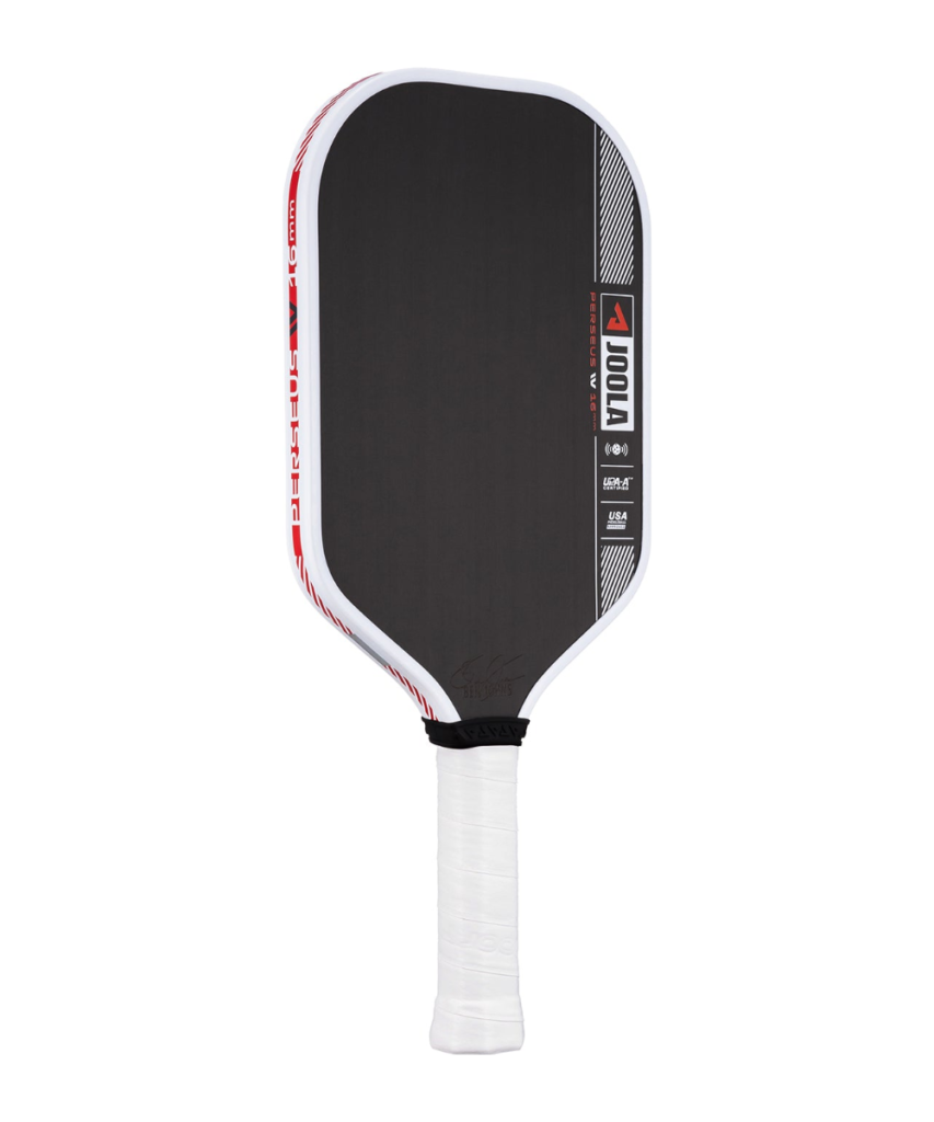 JOOLA Perseus Pro IV pickleball paddle rear view standing straight on plain white background
