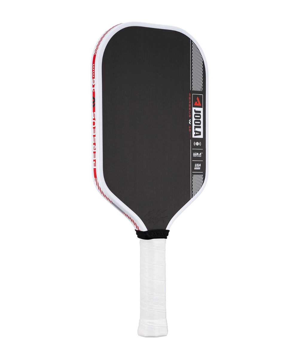 JOOLA Perseus Pro IV pickleball paddle rear view standing straight on plain white background