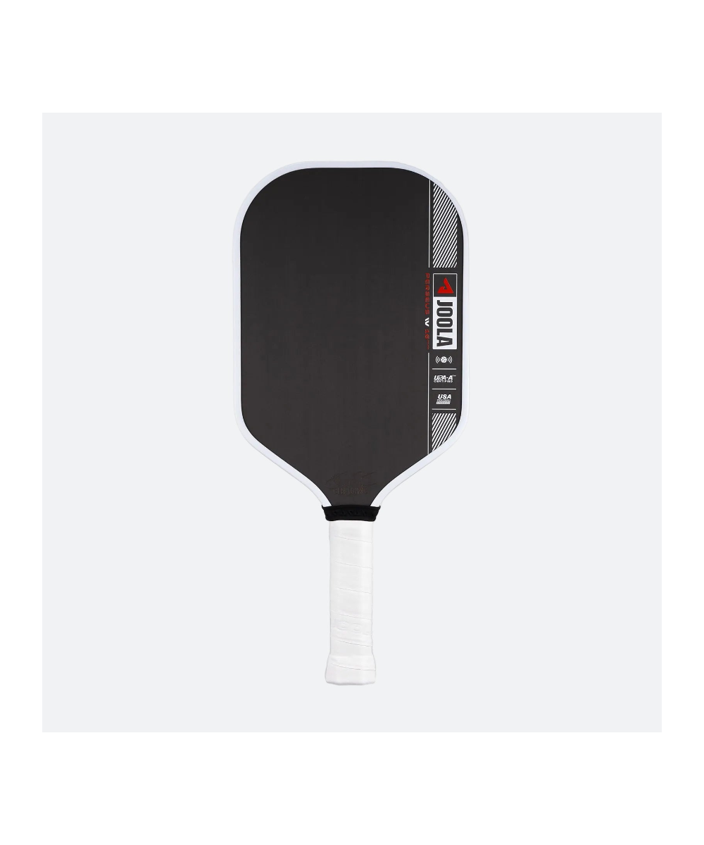 JOOLA Perseus Pro IV pickleball paddle standing straight on plain white background