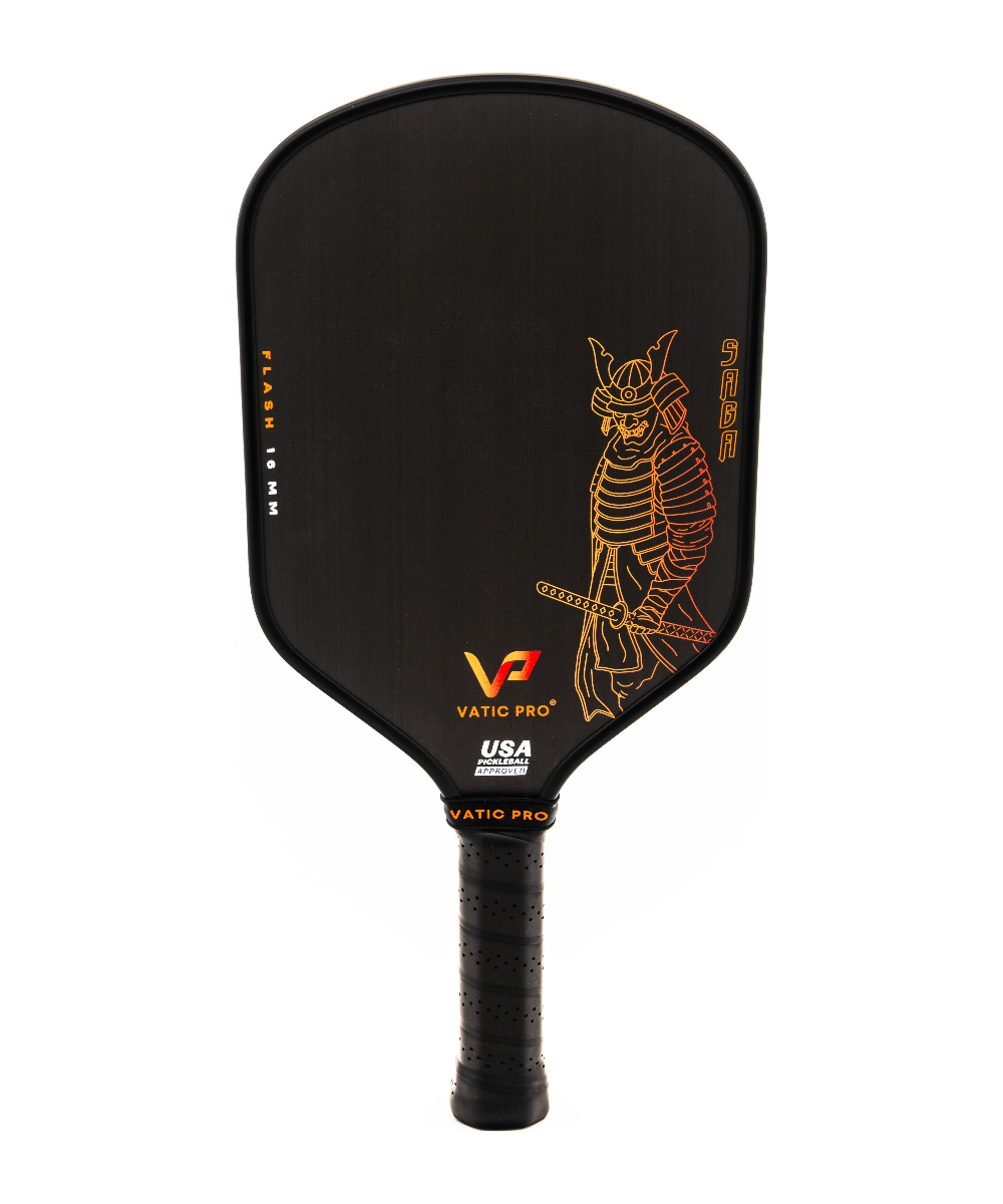 Vatic Pro Saga pickleball paddle standing straight on plain white background