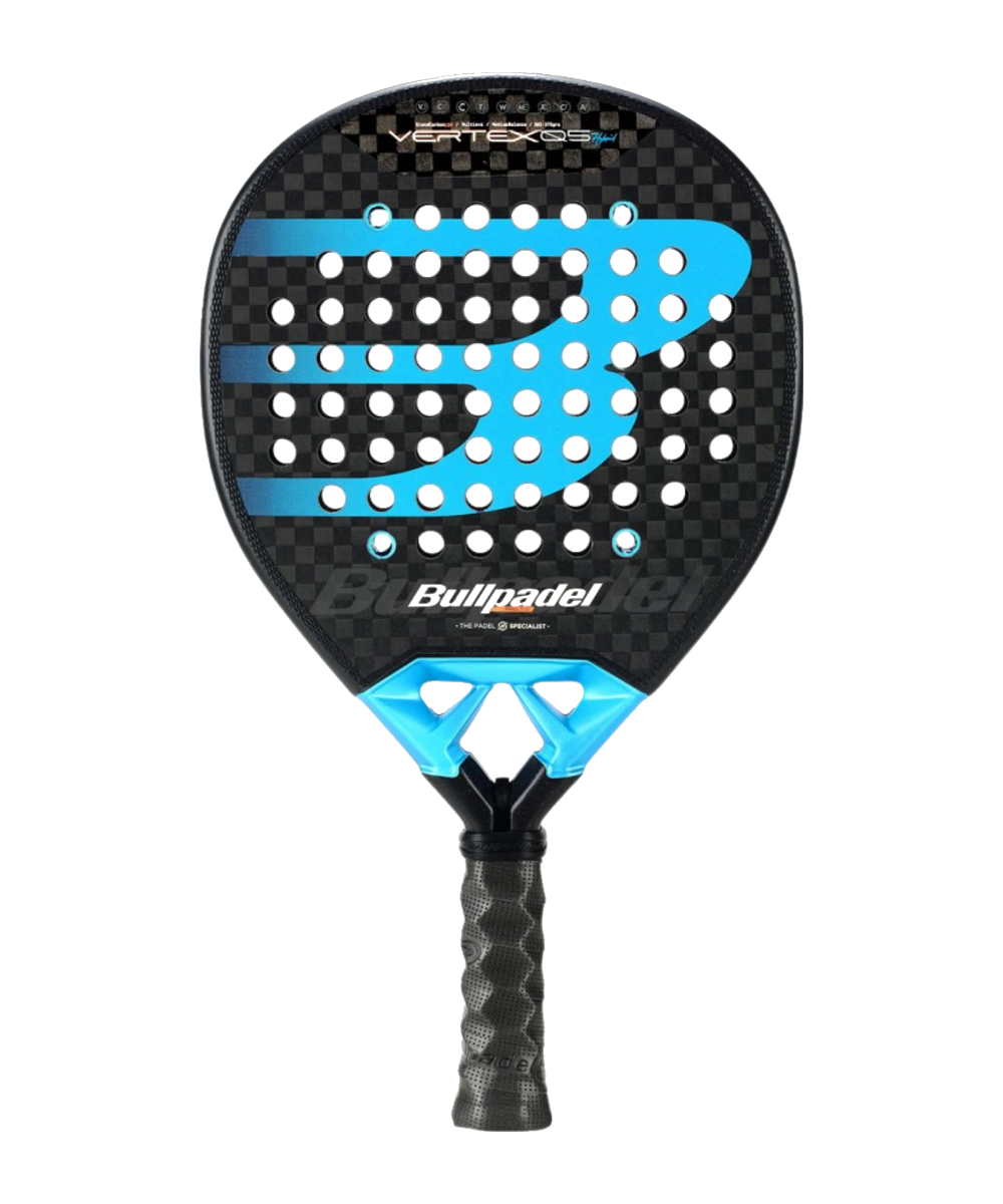 Bullpadel Vertex 05 padel racket standing straight on plain white background