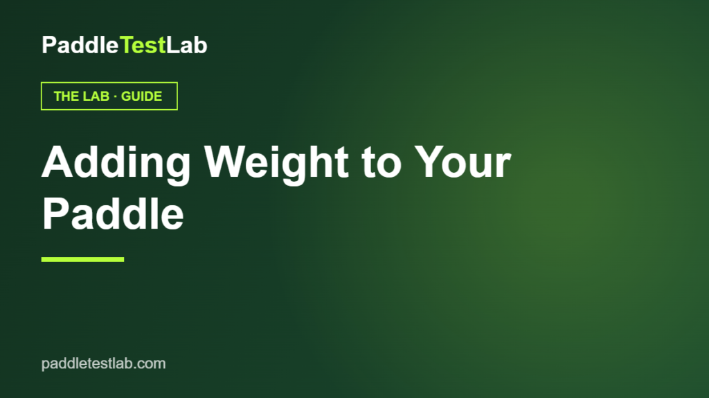How to add weight to a pickleball paddle — PaddleTestLab guide graphic