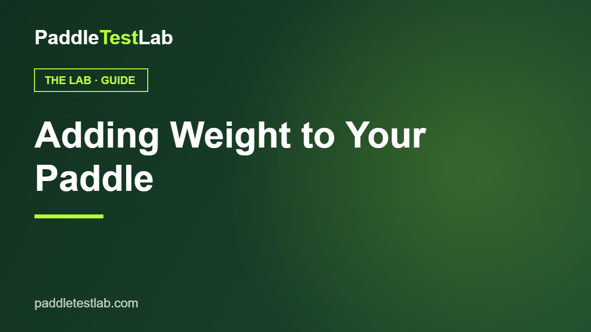 How to add weight to a pickleball paddle — PaddleTestLab guide graphic