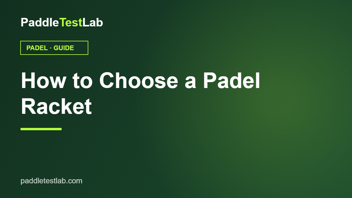 How to choose a padel racket — PaddleTestLab padel guide graphic