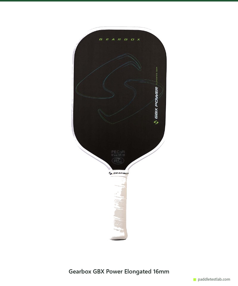 Gearbox GBX Power Elongated 16mm paddle upright on plain white background