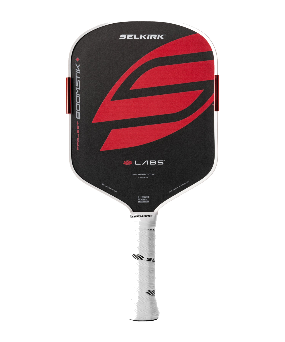 Selkirk LABS Project Boomstik widebody pickleball paddle standing straight on plain white background
