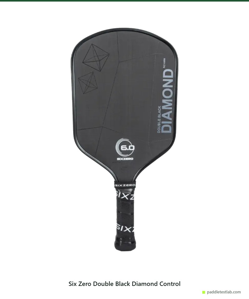Six Zero Double Black Diamond Control 16mm paddle upright on plain white